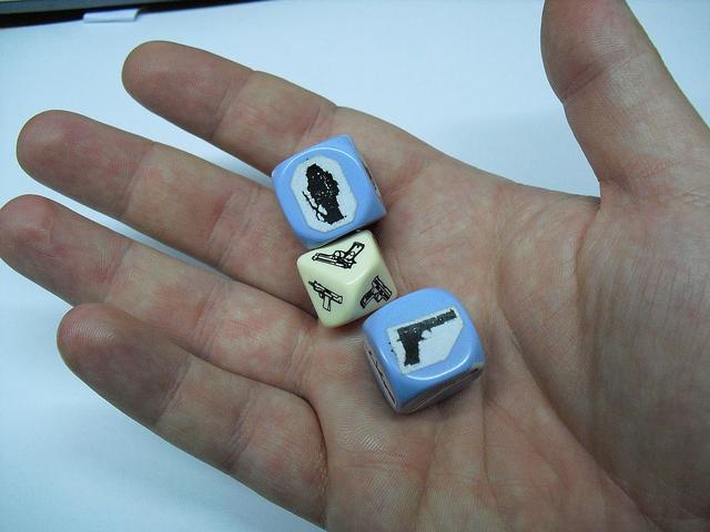 Dice prototyping, stickers vs. Printed dice.